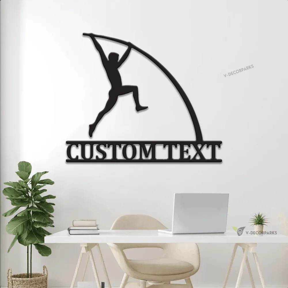 Personalized Pole Vaulter Metal Sign With Led Lights, Pole Vaulter Gift, Gift For Pole Vaulter, Wall Hanging, House Decor, Wall Hanging
