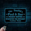 Personalized Pool And Bar Sign With Led Lights, Pool Led Sign, Bar Decor, Pool Signs For Outdoor, Swimming Pool Sign, Family Pool Decor