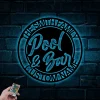 Personalized Pool And Bar Sign With Led Lights, Pool Led Sign, Bar Decor, Swimming Pool Sign, Family Pool Decor, Custom Bar Signs