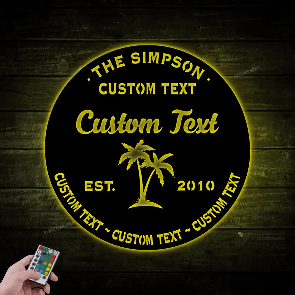 Personalized Poolside Paradise Signs With Led Lights, Paradise Sign, Outdoor Bar With Lights, Pool Signs For Outdoor, Swimming Pool Sign