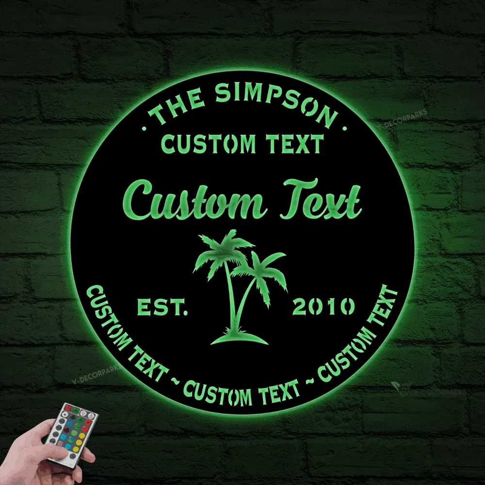 Personalized Poolside Paradise Signs With Led Lights, Paradise Sign, Outdoor Bar With Lights, Pool Signs For Outdoor, Swimming Pool Sign