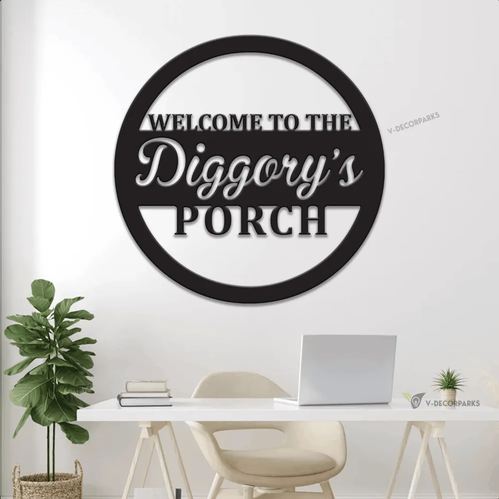 Personalized Porch Metal Sign With Solar Led Lights, Welcome To Porch, Outdoor Decor, Patio Sign, Backyard Decor, Porch Sign, Wall Hanging