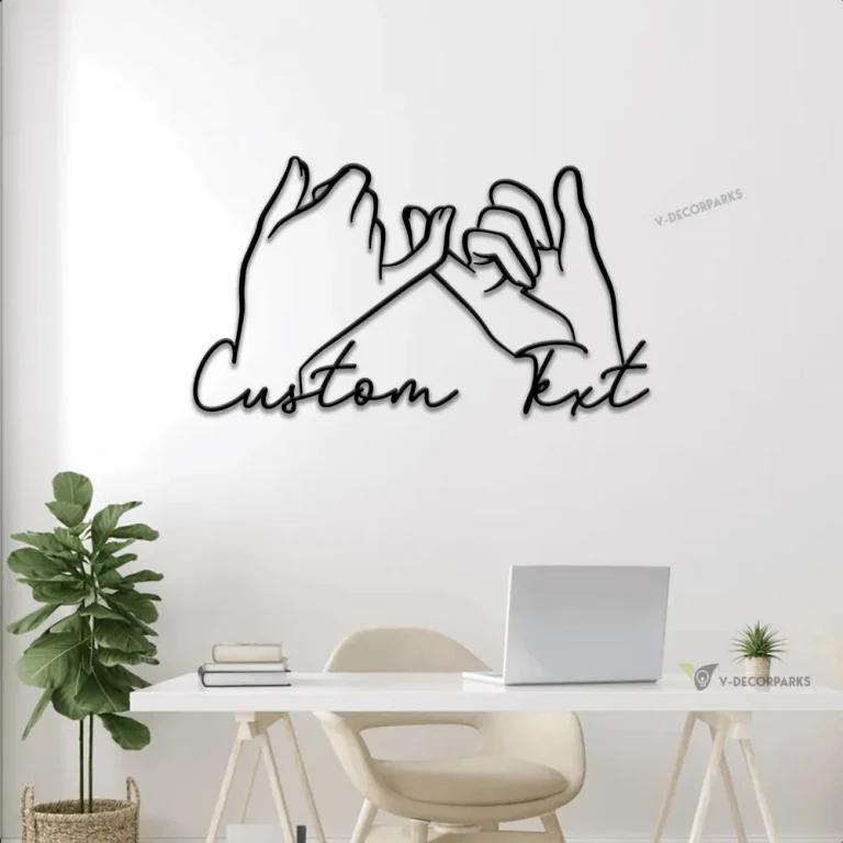 Personalized Promise Hands Metal Sign Led Lights, Valentine Day Gift, Gift For Couple, Wedding Decor, Anniversary Gift, Unique Sign