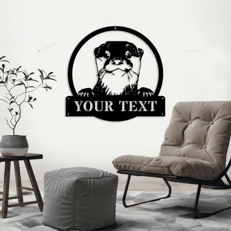 Personalized River Otter Metal Sign Art With Led Lights, Custom Otter Metal Sign, Personalized Otter Sign, Birthday Gift, Otter Gifts, Otter Sign