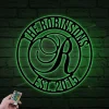 Personalized Squirl Monogram Letter Metal Sign With Led Lights, Custom Last Name Metal Art, House Decor, New Home, Housewarming, Wedding Gift