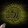 Personalized Squirl Monogram Letter Metal Sign With Led Lights, Custom Last Name Metal Art, House Decor, New Home, Housewarming, Wedding Gift