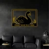 Personalized Swimming Swan Name With Led Lights Metal Sign, Unique Swan Sign For Front Yard, Custom Swan Garden Decor, Custom Garde Swan Metal Sign