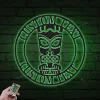 Personalized Tiki Metal Sign With Led Lights, Beach Bar Sign Art, Living Room Decor, Unique Gift, Tiki Bar Decor