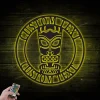 Personalized Tiki Metal Sign With Led Lights, Beach Bar Sign Art, Living Room Decor, Unique Gift, Tiki Bar Decor
