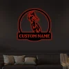 Personalized Track Cycling Monogram Metal Sign Art With Led Lights, Custom Track Cycling Metal Sign, Sport Lover Sign Decoration For Living Room