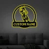 Personalized Track Cycling Monogram Metal Sign Art With Led Lights, Custom Track Cycling Metal Sign, Sport Lover Sign Decoration For Living Room