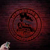 Personalized Train Metal Sign With Led Lights, Train Name Sign Metal Wall Decor Custom Train Station Sign Railroad Sign Railway Sign Train Decor