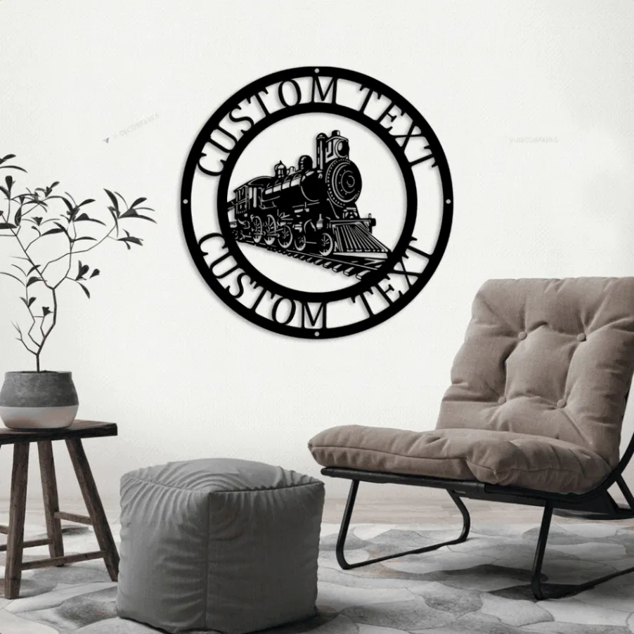 Personalized Train Sign With Led Lights, Train Conductor Gift, Train Driver Gift, Train Metal Sign, Custom Train Sign, Metal Wall Decor, Railway Decor