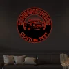 Personalized Truck Led Lights Monogram Steel Sign Gift For Garage Owner Classic Pickup Truck Monogram Steel Sign, Birthday Gifts