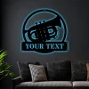 Personalized Tuba Music Monogram Metal Sign Art With Led Lights, Custom Tuba Music Monogram Metal Sign, Tuba Music Gifts For Men, Musical Instrument