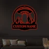 Personalized Ufo Metal Sign Art With Led Lights, Custom Ufo Metal Sign, Ufo Gift Funny Hobbie Gift, Birthday Gift, Ufo Metal Wall Decor
