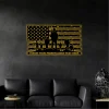 Personalized Led Lights Us Military Flag Metal Sign, Army Wall Art Monogram, Metal Sign For Us Military, Custom American Army Steel Sign