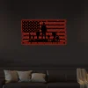 Personalized Led Lights Us Military Flag Metal Sign, Army Wall Art Monogram, Metal Sign For Us Military, Custom American Army Steel Sign