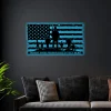 Personalized Led Lights Us Military Flag Metal Sign, Army Wall Art Monogram, Metal Sign For Us Military, Custom American Army Steel Sign