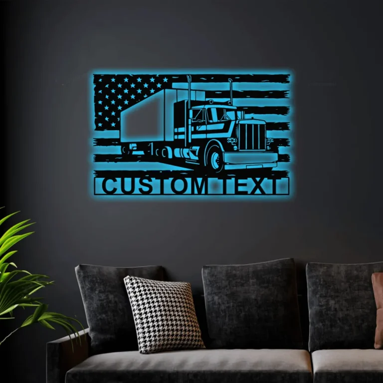 Personalized Us Trailertruck Led Lights With Your Custom Text Personal Truck Owner Gift Truck Driver Wall Decor Gift Trucker Wall Art Gifts