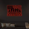 Personalized Us Veterans Flag With Led Lights Metal Sign Gift, Army Wall Art Monogram, Metal Sign For Us Veteran, Custom Us Veteran Steel Sign