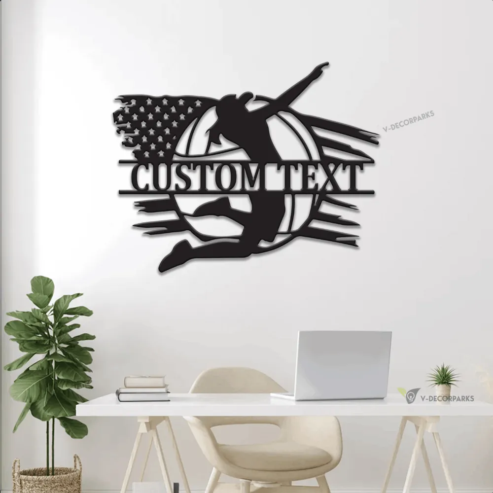 Personalized Us Volleyball Gift For Girls, Volleyball Metal Sign With Led Lights, Coach Sign, Sports Decor, Sport Metal Wall Art, Home Decor