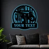 Personalized Usa Farm Tractor Metal Sign Art With Led Lights, Custom Usa Farm Tractor Monogram Metal Sign, Farmer Gift, Decor Decoration