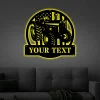 Personalized Usa Farm Tractor Metal Sign Art With Led Lights, Custom Usa Farm Tractor Monogram Metal Sign, Farmer Gift, Decor Decoration