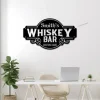 Personalized Whiskey Bar Metal Sign Led Lights, Custom Name Beer Sign, Metal Home Bar Decor, Whisky Scotch Drink Lover Gift, Man Cave Sign