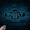 Personalized Whiskey Bar Metal Sign Led Lights, Custom Name Beer Sign, Metal Home Bar Decor, Whisky Scotch Drink Lover Gift, Man Cave Sign