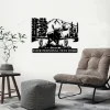 Personalized Wildlife Moose Mountain Landscape With Led Lights Metal Sign, Custom Nature Wall Art, Wolf Steel Sign Monogram