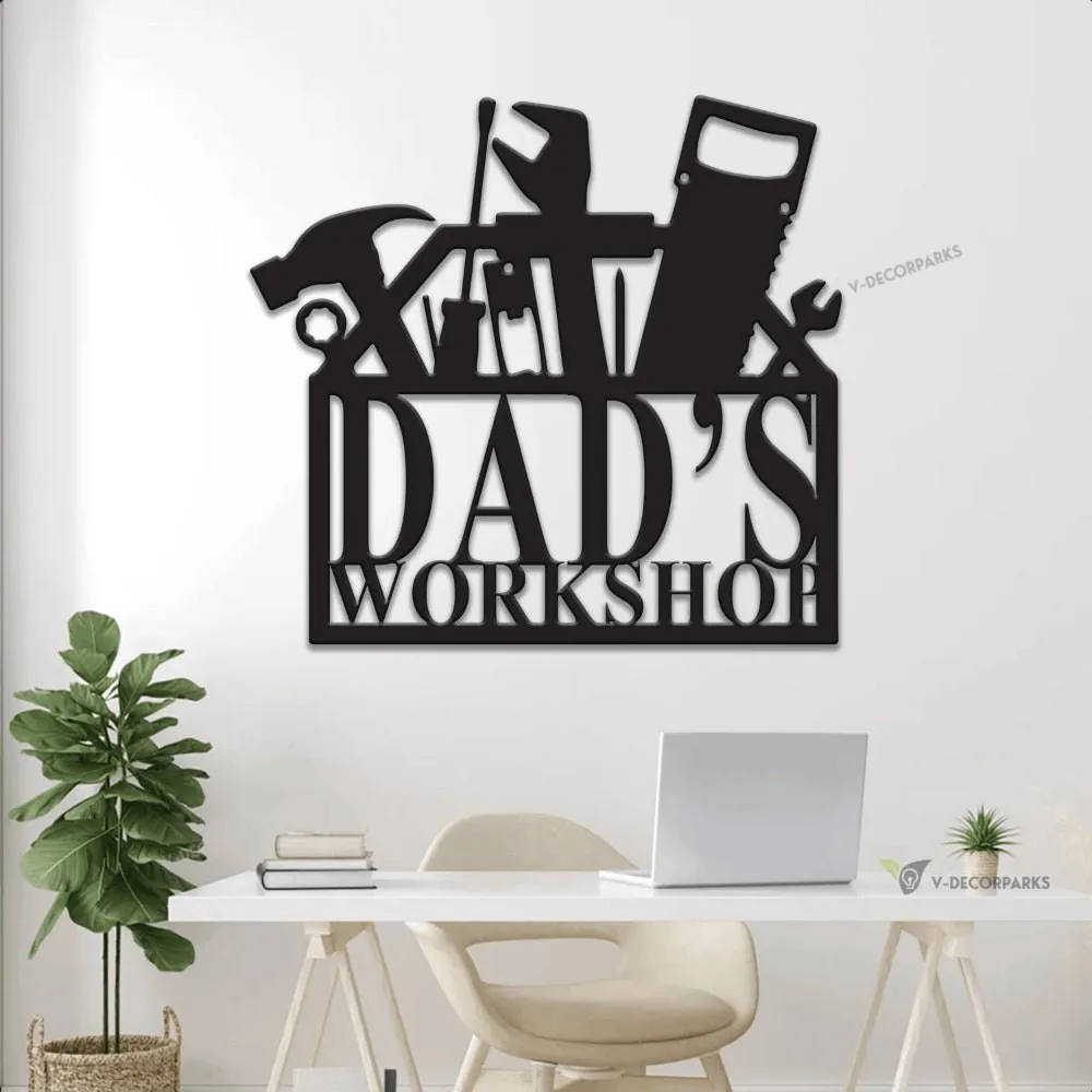 Personalized Workshop Monogram Metal Sign With Led Lights, Custom Mechanic Tools Wall Art For Decor, Father's Day Gift, Dad Husband Gift