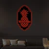 Pineapple Welcome Sign With Led Lights, Patio Porch Decor, Pineapple Decor, Metal Wall Art