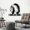 Native American Patriarch Personalized Metal Sign Cutout With Led Lights, Native American Sign, Indian Chief Wall Art Decor