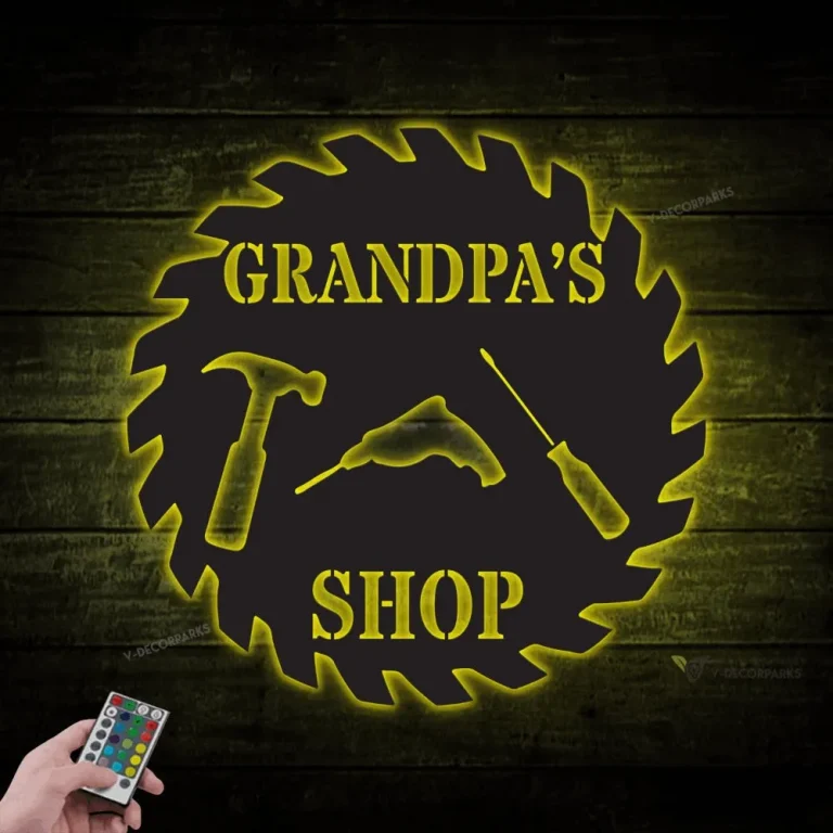 Pop Daddy Signs Pop's Workshop Sign With Led Lights, Fathers Day Gift For Grandpa, Pop ...
