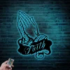 Prayer Sign With Led Lights, Pray Metal Wall Art, Faith Sign, Faith Wall Art, Faith Metal Sign, Home Decor, Christian Metal Art, Prayer Gifts