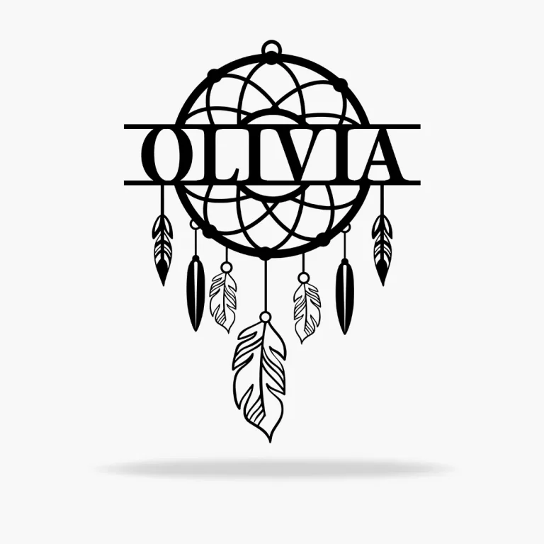 Dream Catcher Monogram, Cut Metal Sign