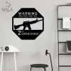 Warning Protected By 2nd Amendment Metal Sign, Outdoor Sign, Metal Wall Art Decor