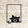 Raccoon Metal Wall Art With Led Light, Raccoon Metal Sign, Woodland Animal Sign, Home Decor, Man Cave Door Hanging, Cute Animal Wall Art