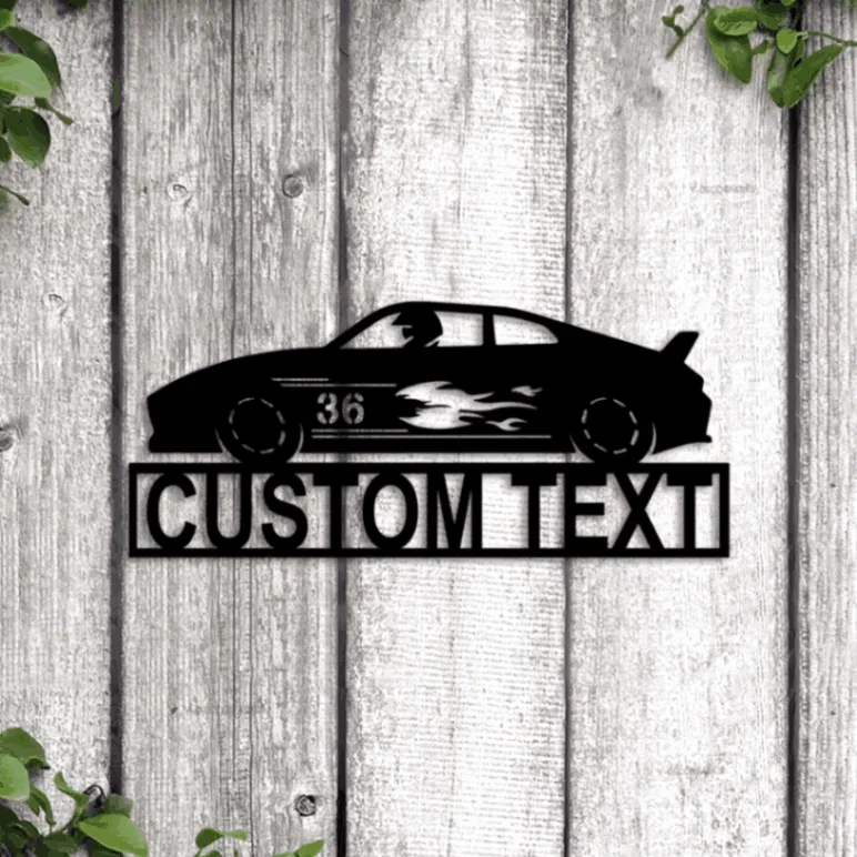 Race Car Custom Name Led Lights, Metal Sign, Personalised Race Car Sign, Dirt Track Racing Sign, Race Decor, Gift For Men, Father, Boyfriend