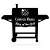 Bbq King Of The Grill Custom Family Name Metal Sign,metal Monogram Sign, Door Hanger, Metal Decorative Wall Art