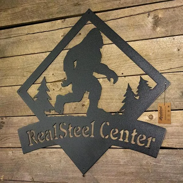 Bigfoot Crossing Monogram, Cut Metal Sign, Metal Wall Art, Metal House Sign