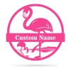 Flamingo Monogram, Cut Metal Sign, Metal Wall Art, Metal House Sign