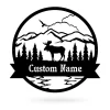 Great Outdoors Moose Monogram, Cut Metal Sign, Metal Wall Art, Metal House Sign