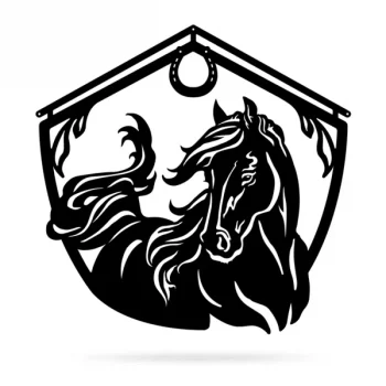 Horse And Barn Sign, Cut Metal Sign, Metal Wall Art, Metal House Sign