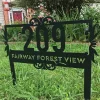 Lawn Address Monogram, Cut Metal Sign, Metal Wall Art, Metal House Sign