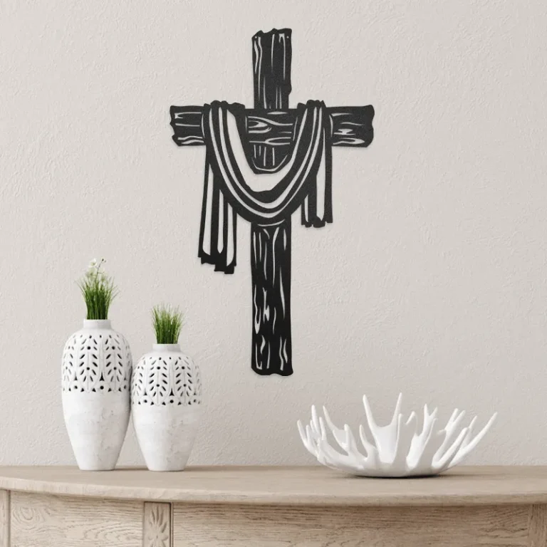 Resurrection Cross Metal Sign Wall Decor, Metal Sign Outdoor, Cut Metal Sign, Metal Sign Art Home Decor