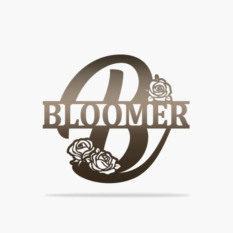 Rose Monogram, Cut Metal Sign