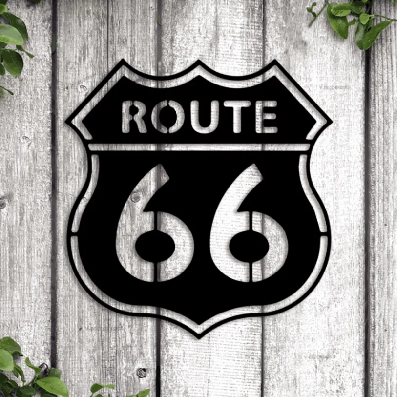 Route 66 Sign Led Lights, Route 66 Metal Sign, Route 66 Wall Art, Route 66 Metal Wall Art, Road Sign Decor, Dads Garage Sign, Route 66 Decor Man Cave