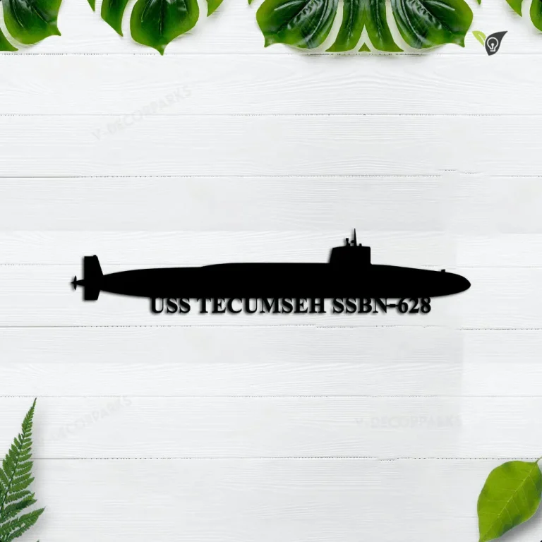 Personalized Submarine Uss Tecumseh Ssbn-628 Metal Wall Art, Custom Us Navy Ships Metal Sign, Metal Veteran Decor, Navy Gift, Decor Decoration